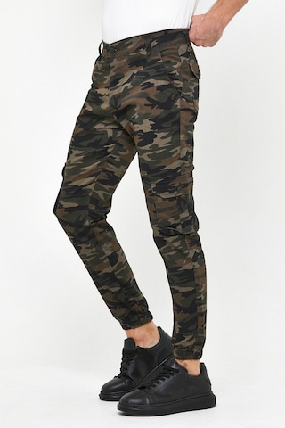 Slim Fit Körüklü Cep Paça Lastikli Esnek Kumaş Erkek Kargo Pantolon haki