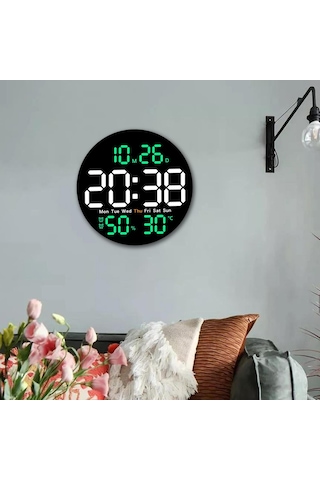 Homyl Led Duvar Saati, Dijital Saat, Çocuklar Yetişkinler Yeşil