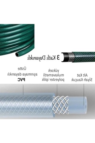 15 Metre Dayanıklı 3 Katlı Bahçe Çeşme Hortumu - 12.5 Mm