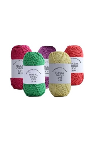 25 Gram Mini Cotton Serisi%100 Pamuk Örgü İpi 10 Renk Punch Ve Amigurumi İpi Canlı