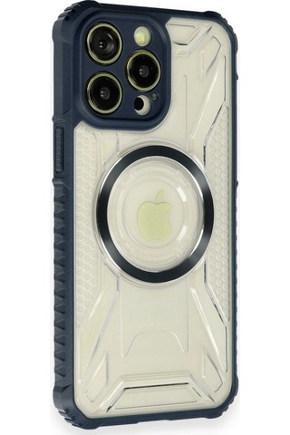 Apple Uyumlu iPhone 12 Pro Max Kılıf Prag Magneticsafe Kapak Lacivert