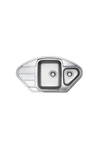 Ukinox Lotus LT915 Modeli 1.5 Gözlü Köşe Paslanmaz Çelik Dekorlu Eviye