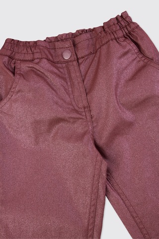 Panço Kız Çocuk Simli Pantolon Bordo