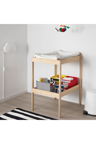 Snıglar Bebek Alt Değiştirme Masası Meridyendukkan Kayın Görünümlü, 72x53 Cm Ahşap