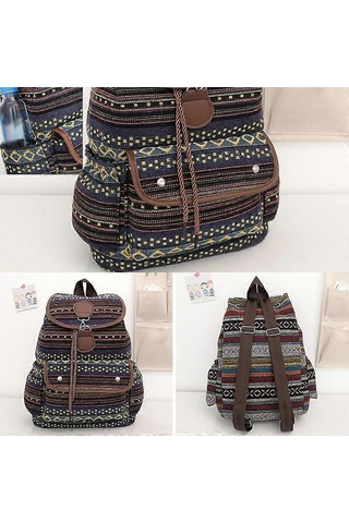 Ganzhoushop Kadın Omuz Çantası Açık Hava Seyahat Günlük Sırt Çantası Öğrenci Okul Çantasıkırmızı Çok Renkli