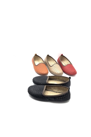 Hakiki Deri Hava Alabilir Delikli Siyah Renk Hac Umre Tavaf Patiği Ve Ev Ayakkabısı Siyah