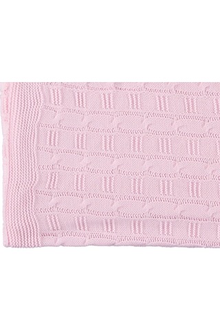 El Örgüsü Triko Bebek Battaniyesi Örgü Yumuşaklığı Şık Uyku Örtüs Pembe