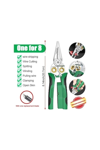 Tongxida 8-in-1 Elektrik Tel Sıyırma Pencesi, 12v-250v, Awg 18-4.0mm², Kompakt, Elektrikçiler İçin