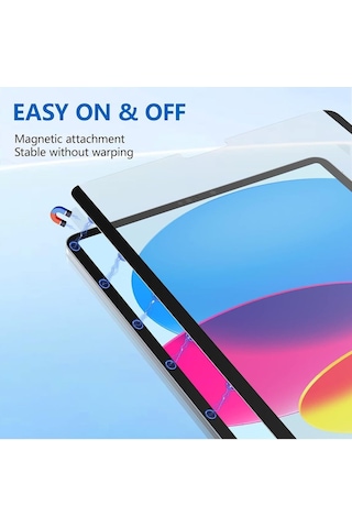 Apple Uyumlu iPad 10. Nesil 10.9 Inç Ekran Koruyucu Magnetic Mıknatıslı Kağıt Hissiyatlı