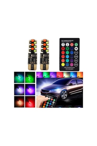 T10 Kumandalı Rgb Led Park Ampulü