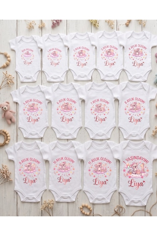 Liya Gift Collection İsme Özel Kız Bebek Zıbın Seti 13 Parça Yenidoğan 1 Yaş Aylık Gelişim Fotoğraf Çekimi Hediyesi Beyaz Liya Gift Collection İsme Özel Kız Bebek Zıbın Seti 13 Parça Yenidoğan 1 Yaş Aylık Gelişim Fotoğraf Çekimi Hediyesi Beyaz