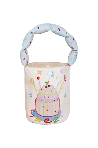 Homyl Kadın Kova Çantası Taşınabilir Çanta Günlük Sevimli Kek Kalıbı