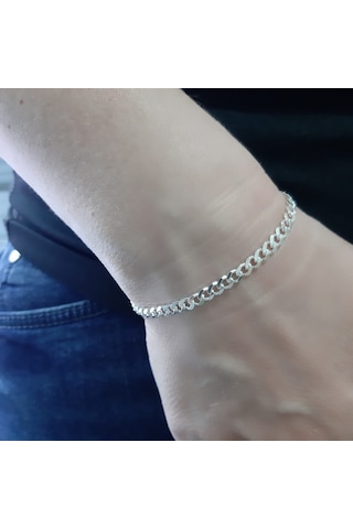 925 Ayar Gümüş Gurmet Model Erkek Bileklik 3.8 Mm
