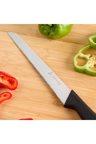 Aryıldız Primo Lazer Ekmek Bıçağı Siyah 17 Cm Renkli