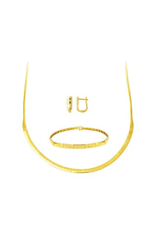 Bilezikci Dolunay Taşsız Suyolu Altın Düğün Seti