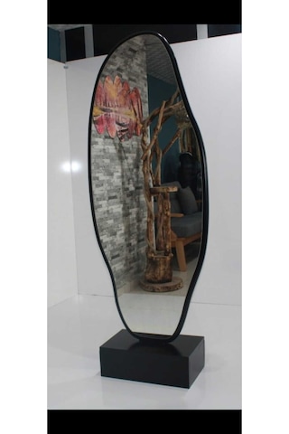 Asimetrik Ayna, Ultralüx Boy Aynası, 188x66 Cm Siyah 180 X 65 Siyah