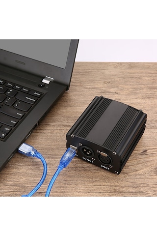 Wezone Siyah Usb 48v Fantom Güç Kaynağı - Mikrofon Dengeleyici, Stüdyo Ve Canlı Yayın İçin Sabit Voltaj Sağlayıcı
