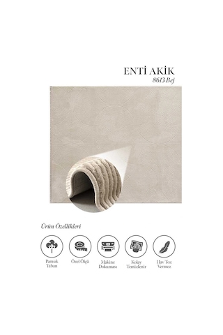 Hoom Rugs Akik 8613 Bej Modern Makine Halısı Bej