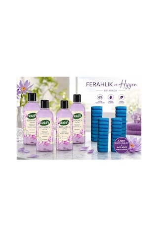 Lotus Duş Jeli 4'lü + Wellnax Sünger 4'lü Set