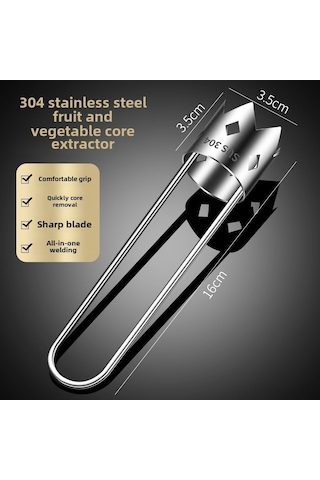 Kosona 304 Paslanmaz Çelik Meyve Sebze Çekirdek Kaldırıcı - Elma, Armut Çekirdek Çıkartma, Evde Mutfak Temiz Ve Dayanıklı Araç