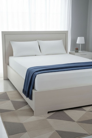 %100 Pamuk Ranforce Premium King Size Lastikli Çarşaf Seti - Beya Beyaz