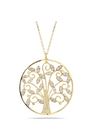 Kuyumcudukkani Büyük Boy"hayat Ağacı"kolye-37174-g-w Gold