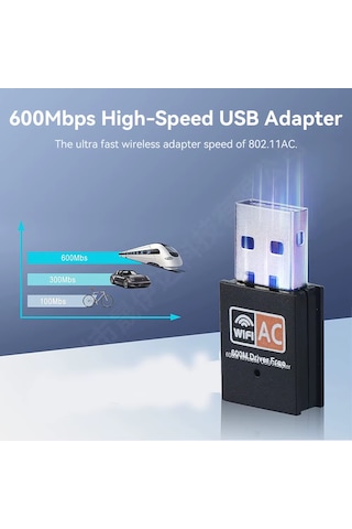 600 Mbps Usb Wifi Adaptörü Kablosuz İnternet Güçlendirici Tak Çalıştır Mini Dongle