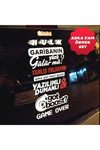 Arka Cam Sticker Seti Oto Sticker Araba Sticker Arka Cam Yazısı