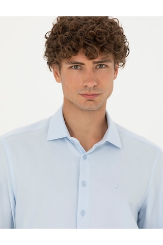 Pierre Cardin Erkek Açık Mavi Desenli Gömlek 50275511-vr003 Açık Mavi