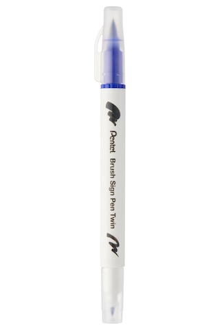 Pentel Brush Sing Pen Twin Çift Taraflı Fırça Uçlu Kalem Mavi