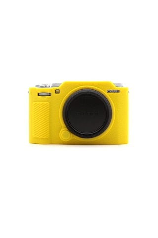 Mettzchrom Fujifilm Xm5 Kaymaz Doku Tasarımı Silikon Kılıfı Fujifilm X-m5 Kamera Sadece Koruyucu Kılıf Sarı