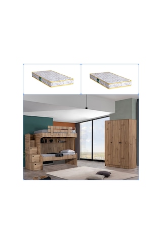 Ranza, Viva 2li Ranza 3 Kapılı Dolap + 2 Comfort Yatak 90 X 190 CM