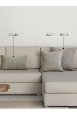 Br Perle Home Daily Series Keten Rengi Kırlent Yastık Kılıfı Keten