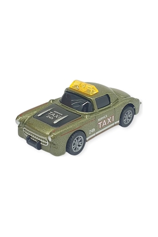 Çek Bırak Metal Küçük Arabalar 8 Cm - Sh40031 - Haki Taxi Yeşil