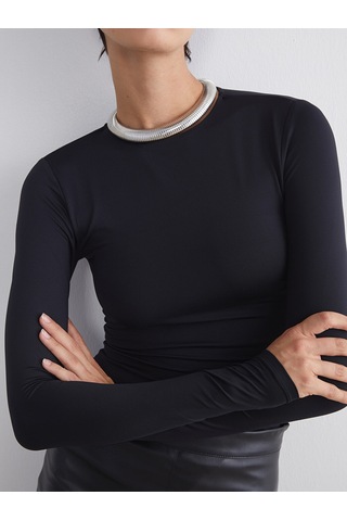 Lcw Vision Siyah Bisiklet Yaka Kadın Body