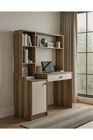 Pema Home %100 Mdf Çekmeceli Kapaklı Çalışma Masası Atlantik Çam