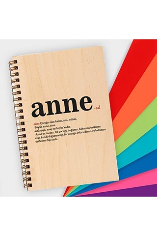 Anneler Günü Hediyesi Ahşap Kapaklı Defter