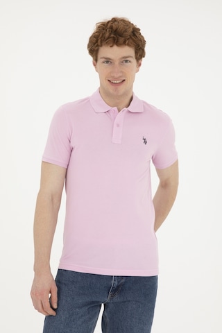 U.S. Polo Assn. Erkek Slim Fit Polo Yaka Pembe Basic Tişört 50279573-VR041