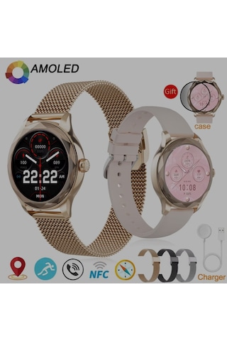 Zordai Od8 Akıllı Saat Bayan Amoled Bluetooth Ip68 Su Geçirmez Spor Koşu Çağrı Sağlık Monitörü