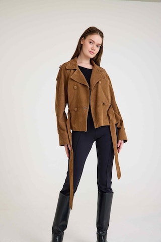 Oversize Bayan Süet Deri Ceket Vb-2 Bk-2791 - 24027 Kahverengi