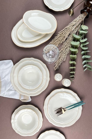 Porser Altın File Fulya Yemek Takımı 12 Kişilik 53 Parça Fly53ykprs1082 Çok Renkli