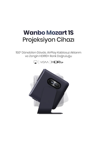 Wanbo Mozart 1s 1200 Ansı Vıdaa Voice Full Hd Akıllı Projeksiyon Cihazı 4k Destekler Dahili Gimbal Stand