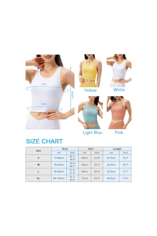 Geeroyoo Yoga Ve Koşu İçin Kadın Spor Yeleği, Göğüs Pedli, Kolsuz, Dar Kesim, Bulut Mavisi, 10/xl Açık Mavi