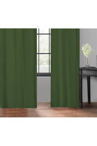 Taç Soft Koyu Yeşil Fon Perde Koyu Yeşil