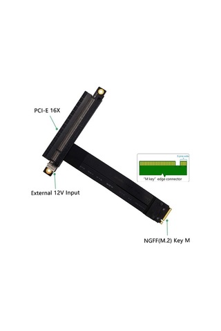Pazly Yüksek Hızlı M.2 Nvme M-key Pcı-e 3.0 16x Uzatma Kablosu - Ssd Genişletme