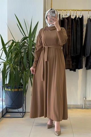 Misswhence 38803 Fermuar Detaylı Elbise Camel Camel
