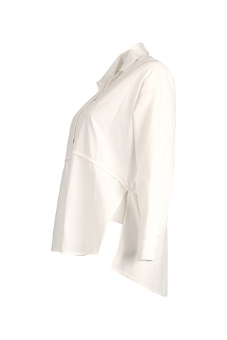 Ysatis Minimalist Oversize Uzun Kol Gömlek Yaka Kadın Gömlek Beyaz