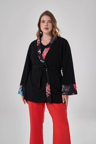 Mizalle Desen Garnili Kimono Siyah
