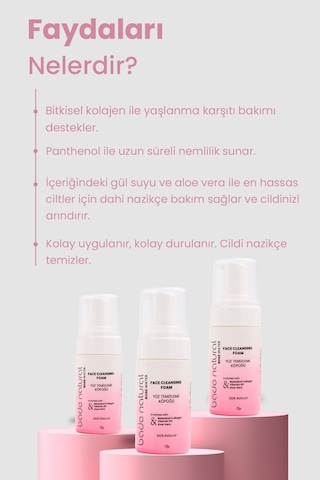 Bade Natural Gül Suyu İçerikli Yüz Temizleme Köpüğü 100 ML