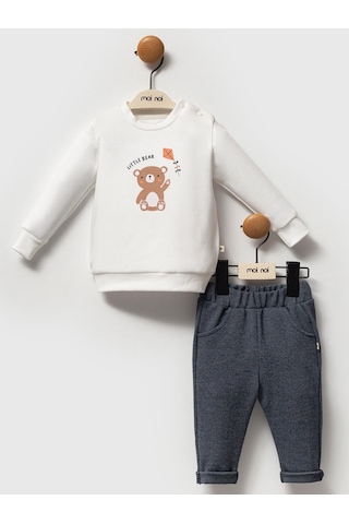 Moi Noi Baby Moi Noi 2li Denim 3-12 Ay Takım - Ekru
